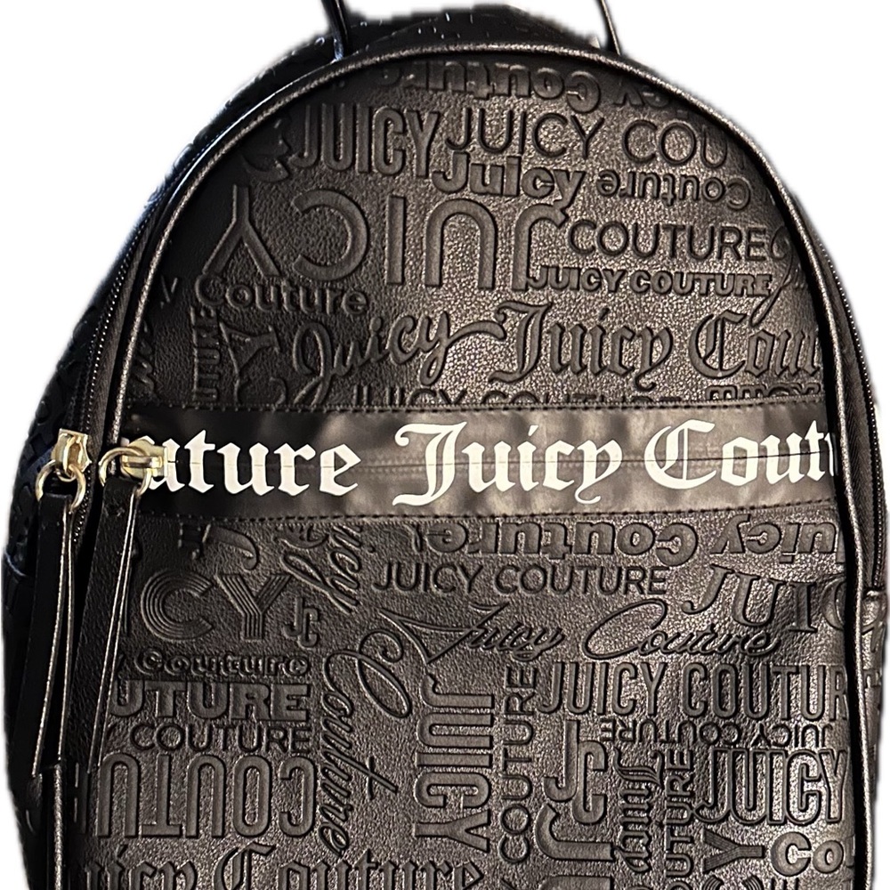 Juicy Couture Black Embossed Logo Backpack